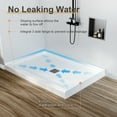 thumbnail image 1 of Non-Slip Shower Base 48 x 32 Inch, Center Drain - Fiberglass Reinforced Pan Kit - 304 Stainless Steel Square Drain Cover - Single Threshold - 3-Side Water Retaining - White, 1 of 7