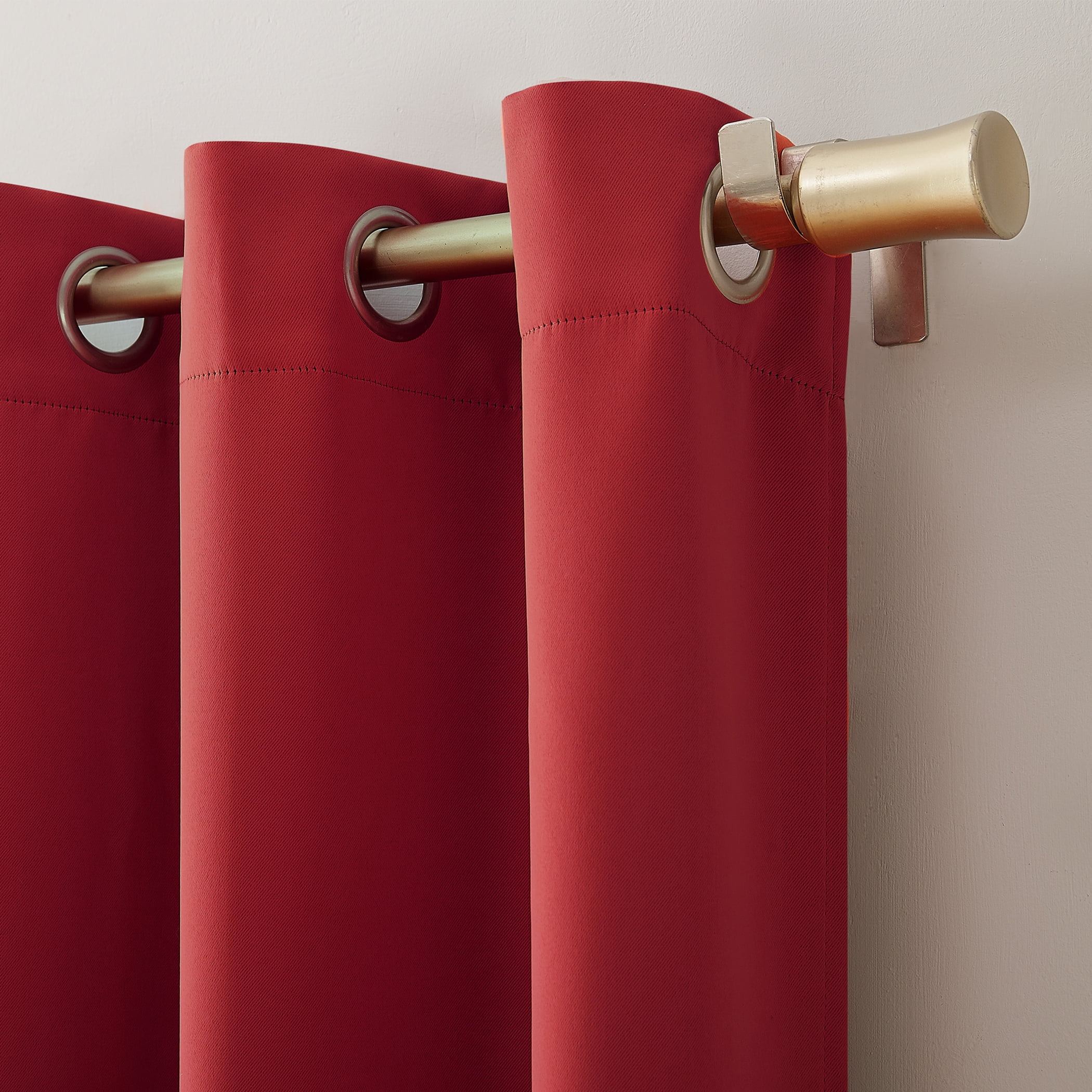 Mainstays Blackout Grommet Single Curtain Panel, 1 Panel, Red, 40"W x 95"L