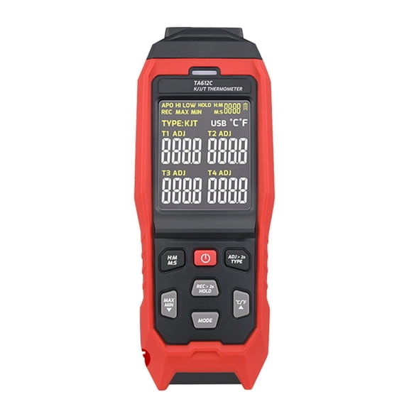 4Channel Thermocouple Thermometer with Backlight Display and Data Logging
