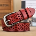thumbnail image 2 of Women Plus Size Leather Belt for Jeans Dresses Pants Hollow Flower Waist Belts, 2 of 4