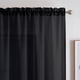 thumbnail image 3 of Crushed Textured Black Sheer Curtains 63 Inch Length 2 Panels Rod Pocket Window Sheer Light and Airy Panels Crinkled Design for Flat/Apartment, 51 W, 3 of 4