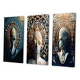 thumbnail image 3 of Designart "Futuristic Fashion Sci-Fi Woman Portrait IV" Surrealism Wall Art Set Of 3 - Transitional Blue Canvas Set For Living Room Decor, 3 of 6