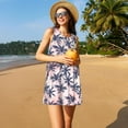 thumbnail image 3 of Xecao Tropics Palm Trees for Summer Dresses for Women Casual Sundresses Beach Cover Ups Sleeveless Tshirt Swing Dress with Pockets, 3 of 7