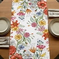 thumbnail image 5 of Vintage Flowers 70 Inch Table Runner, Rustic Floral Country Botanical Leaves Farmhouse Dresser Scarf Cotton & Linen Tablerunner for Dining/Kitchen Island/Holiday Party Décor 13" x 70", 5 of 9