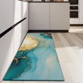 thumbnail image 4 of Blue Gold Marble Pattern Kitchen Rug Mat,Kitchen Runner Rugs Non Skid Washable,Decorative Kitchen Floor Mats for Kitchen,Sink,Laundry,17"X47", 4 of 5