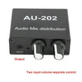thumbnail image 3 of Small Sound  Mixer, Lightweight DC 5-24V 2 In 2 Out Metal Construction Stereo Distributor Mixer  For PC For Speaker, 3 of 8