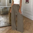 thumbnail image 5 of Lenago Womens Sweatpants Wide Leg Pocket Pants Solid Color Elastic Waist Loose Pleated Long Pants, 5 of 7