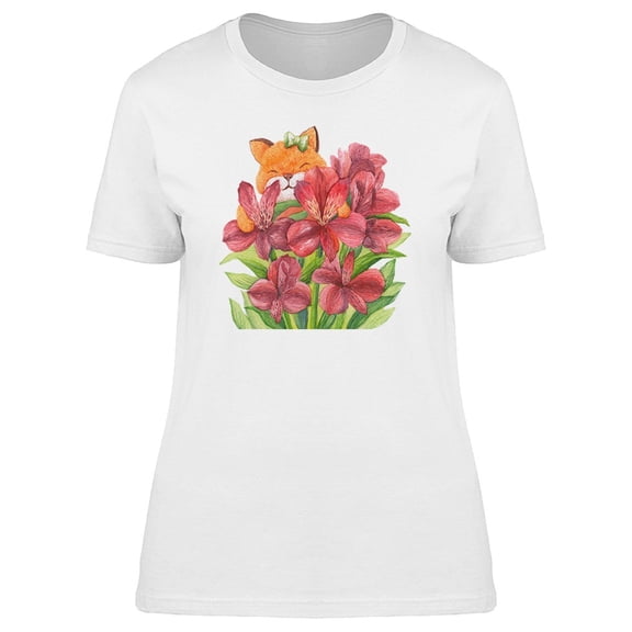 Adorable Floral Fox Tee Women's -Image by Shutterstock