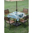 thumbnail image 4 of Outdoor Tablecloth with Umbrella Hole for Patio/Picnic/Party/Camping, Blue Ombre Space Rocket Waterproof Table Cloth Square Cover Washable, Modena Abstract Universe Planet (54"x 54"), 4 of 8