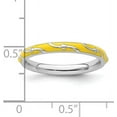 thumbnail image 4 of Solid Sterling Silver Stackable Expressions Yellow Enamel Ring - Ring Size 5.0, 4 of 7