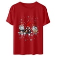 thumbnail image 4 of jsaierl Womens Christmas Shirts Short Sleeve Gnomes Pattern Tops V Neck T Shirt Bleached Dressy Casual Tees Blouse Top Women Fall Fashion 2025, 4 of 8
