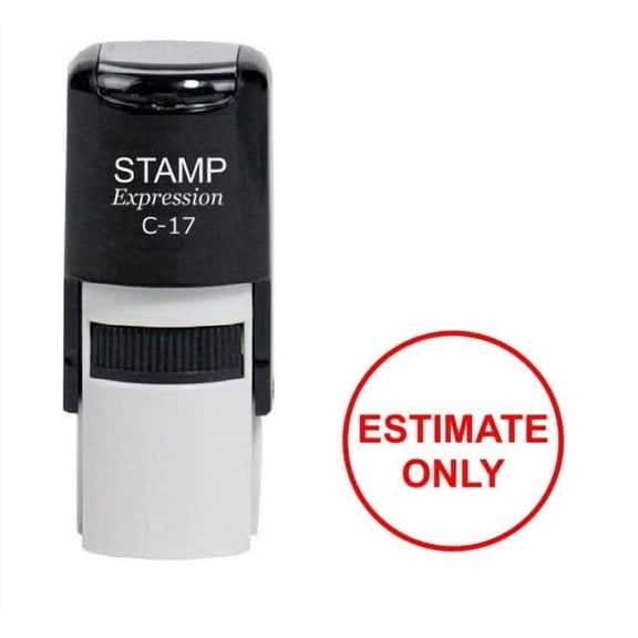 stampexpression - Estimate Only Round Office Self Inking Rubber Stamp - Red Ink (W-6966)