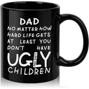 Fathers Day Dad Gifts: 11oz Funny Black Coffee Mug for Father Husband from Daughter Son Wife Kids Birthday Gifts for Daddy Papa Men Him Heartwarming Christmas Anniversary Presents for Dad Stepfather