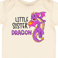 thumbnail image 4 of Inktastic Little Sister Cute Purple Dragon Girls Baby Bodysuit, 4 of 5