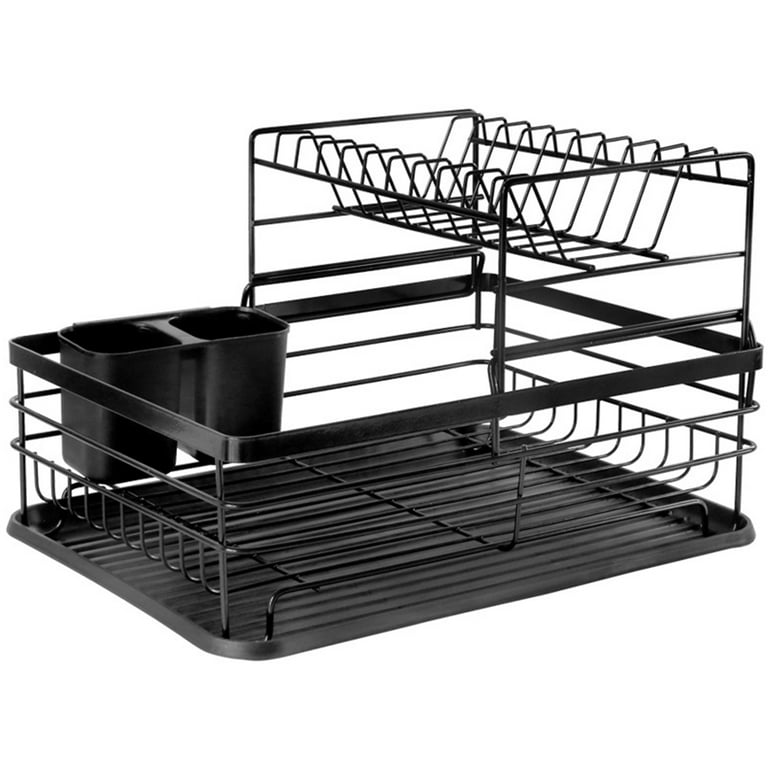 1pc Iron Dish Storage Rack, Minimalist White Dish Rack For Kitchen