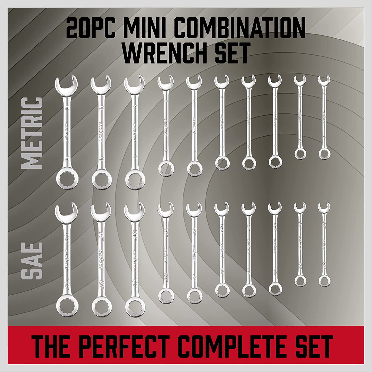 Premium Midget Wrench Set - 22-Piece Mini Combination Wrench Set Metric & SAE Ignition Wrench Sets 4-10mm & 5/32'' to 7/16'' Lightweight Small Carry Pouch