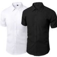 thumbnail image 2 of Camisa De Verano Para Hombres Diario Casual Camisas Blancas Manga Corta Botón Abajo Slim Fit Blusa Social Masculina 4XL 5XL, 2 of 4