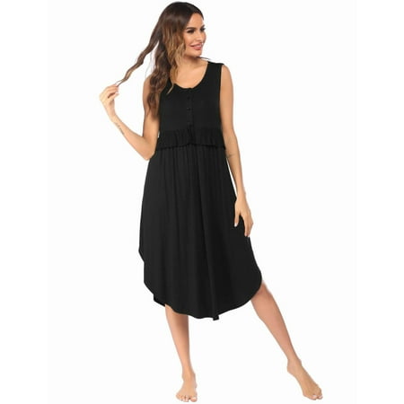 

FEREMO Plus Size Sleeveless Short Sleep Gown Womens Sleepwear for Women