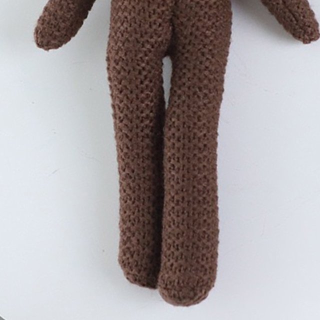 Conejito de peluche de ganchillo, muñeco de peluche de punto de algodón suave (marrón oscuro) Likrtyny Para estrenar