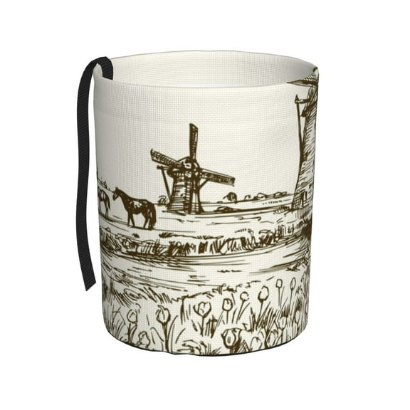 Easygdp Dutch Windmill Car Trash Can Garbage Car Accessories Trash Can Car Waste Bin for for Driver and Passenger Any Vehicle