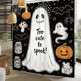 thumbnail image 3 of Tchckioa Black Halloween Cute Ghost Shower Curtain for Bathroom,72x72 Inch Waterproof Hooks Bath Curtain, 3 of 8