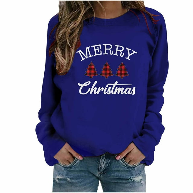 Sudaderas Navideñas Para Mujer, Blusa de Manga Larga Con Bolsillo Estampado A La Moda, Tops Informales, Sudaderas Con Botones Odeerbi ODB191808