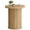 Natural Brown, variant on VASAGLE Round Side Table, Tambour End Table, Mid Century Modern Nightstand, Easy Assembly, for Small Spaces, 17.7 x 19.7 Inches, Travertine Beige