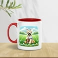 thumbnail image 2 of Happy Easter Hello Spring Soft Coated Wheaten Terrier Playing Football 11oz Accent Two-tone Mug Wheatie Dog Lover Coffee Tea Cup - 13003, 2 of 5