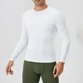 thumbnail image 6 of GuangCheng George Men Quick Dry Shirts Compression Base Layer Long Sleeve Moisture Wicking Stretch Fit Athletic Sports Top,White,2XL, 6 of 6
