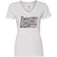 thumbnail image 3 of Inktastic Oregon Word Salad- state outline Women's V-Neck T-Shirt, 3 of 5