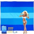 thumbnail image 4 of Beach Mat - Sand-Free Microfiber Mat, Quick-Drying & Portable, Foldable Travel Mat for Pool & Outdoor Relaxation, Blue, JKODE, 4 of 7