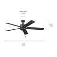 thumbnail image 3 of 330243SBK-Kichler Lighting-Lucian II - 5 Blade Ceiling Fan In Modern Style-14 Inches Tall and 60 Inches Wide-Satin Black Finish, 3 of 4