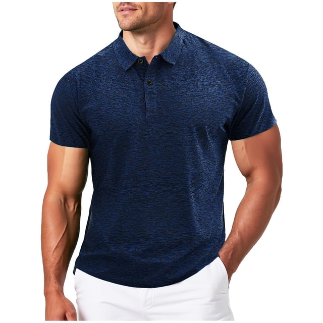 Mens Workout Shirts Stretch Fit Moisture Wicking Summer Gym Shirts Button Up Short Sleeve Muscle Running Athletic Tops