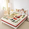 thumbnail image 4 of Feelyou Santa Claus Princess Twin Sheet Sets, Vintage Fairy Tale Twin Fitted Sheet, Merry Christmas Flat Sheet, Lightweight Room Decor,3 Pieces, 4 of 7