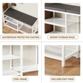 thumbnail image 5 of Shoe Bench & Rack Storage with Seat Cushion, 300 lb Capacity, White, 5 of 8