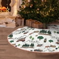 thumbnail image 5 of Zufioo Camping Caravan 2 Print Imitation linen Christmas Tree Skirt Hemming Style for Christmas Tree Christmas Party Home Decorations-48", 5 of 6