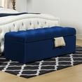 thumbnail image 2 of Arlo Tufted Storage Bench, Navy Blue, 2 of 17