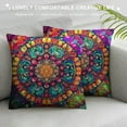 thumbnail image 3 of PHYHOO Throw Pillow Covers Vintage Colorful Flowers Square Pillowcases for Home Decor Sofa Car Bedroom Ethnic Mandala Painting Pillow Cases, 3 of 5