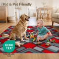 thumbnail image 4 of ODIKA 2'x3' Ultra-Soft Accent Mat, Contemporary Molten Symmetry Blocks Diagonal Modern Geometric None Washable, Bare feet friendly, Easy Care Indoor rug for Bedside, Footrest, 4 of 7