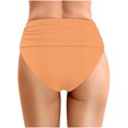 thumbnail image 4 of MNCEKFOD Womens Swim Bottoms Summer Beach High Waist Pleated Swim Trunks Double Layered Triangle Swimsuit Bathing Suit Bottoms Orange L, 4 of 6
