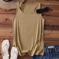 thumbnail image 6 of Tank Tops for Women, Crew Neck Sleeveless Solid Loose Shirts, Breathable Comfort Tops, Summer Lounge Fitness Wear | VerBelle,Pink S, 6 of 6