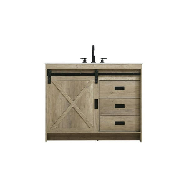Elegant Kitchen and Bath Austin 42 Inch Single Bathroom Vanity In Natural Oak