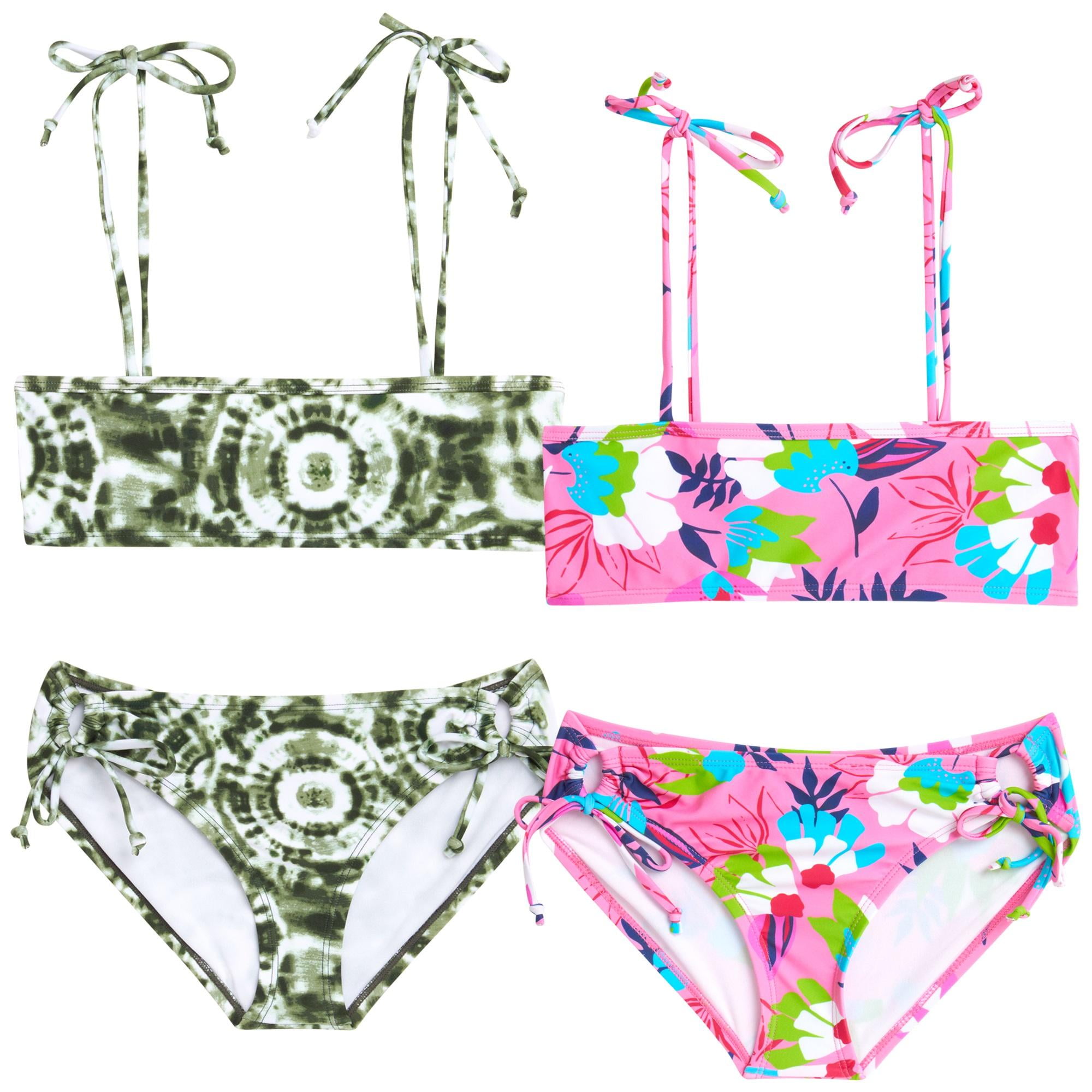 Kanu Surf Girls' Bathing Suit - 4 Piece UPF 50+ Quick Dry Bikini