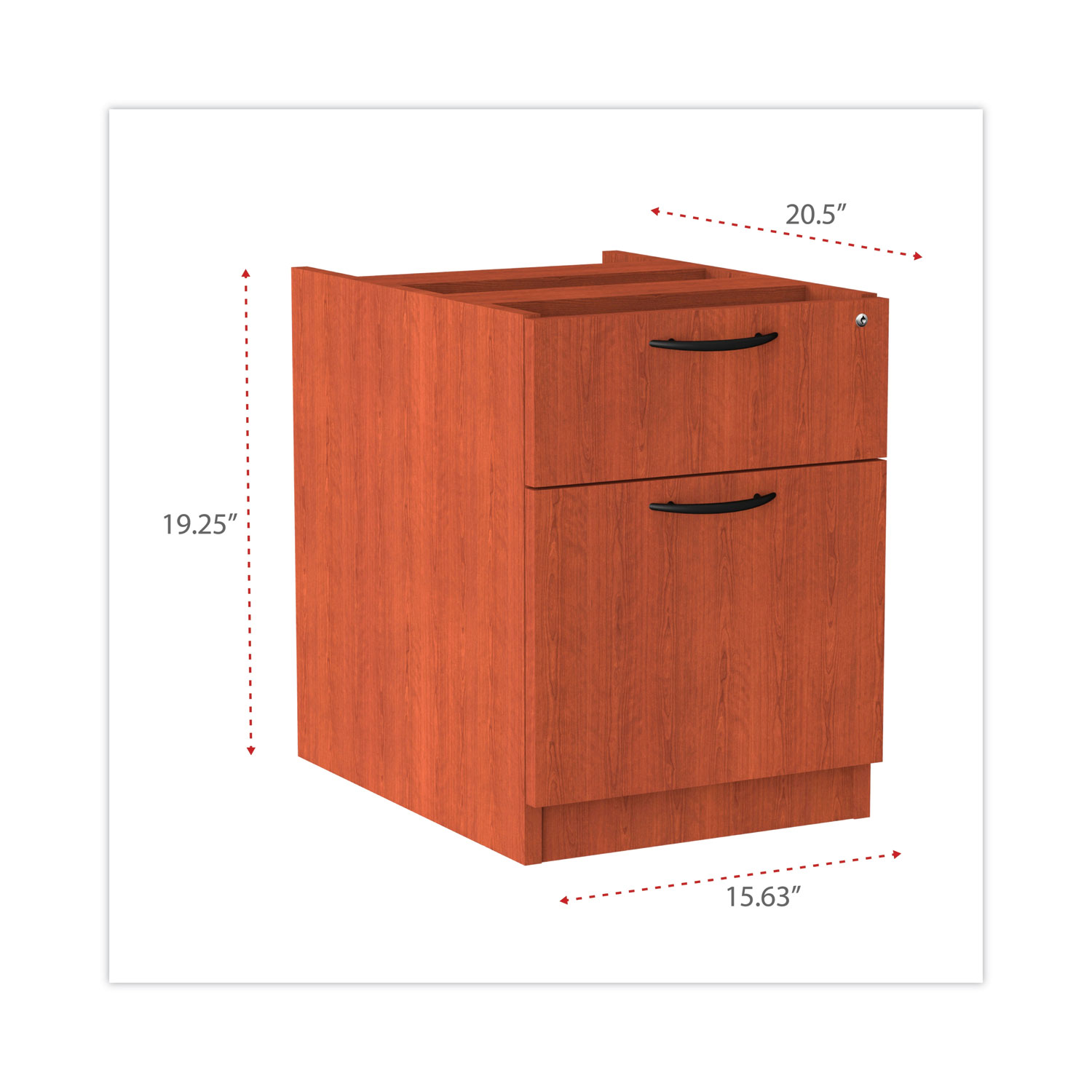 Alera 2 Drawers Vertical Lockable Filing Cabinet, Medium Cherry - image 4 of 9