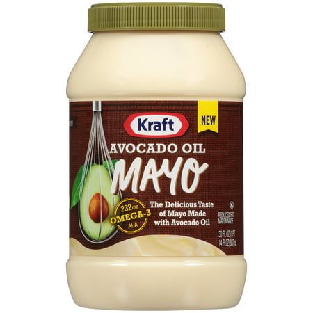 (2 Pack) Kraft Avocado Oil Reduced fat Mayonnaise, 30 fl oz (Best Low Fat Mayo)