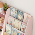 thumbnail image 3 of 4 Tier Kids Bookshelf and Toy Storage Organizer,Multifunctional Wooden Kids Book Shelf with Bookcase Display Stand for Kids Room,Playroom,Pink, 3 of 8
