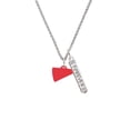 thumbnail image 2 of Delight Jewelry Acrylic 3/4" Red Megaphone Silvertone Forever Bar Charm Necklace, 23", 2 of 4