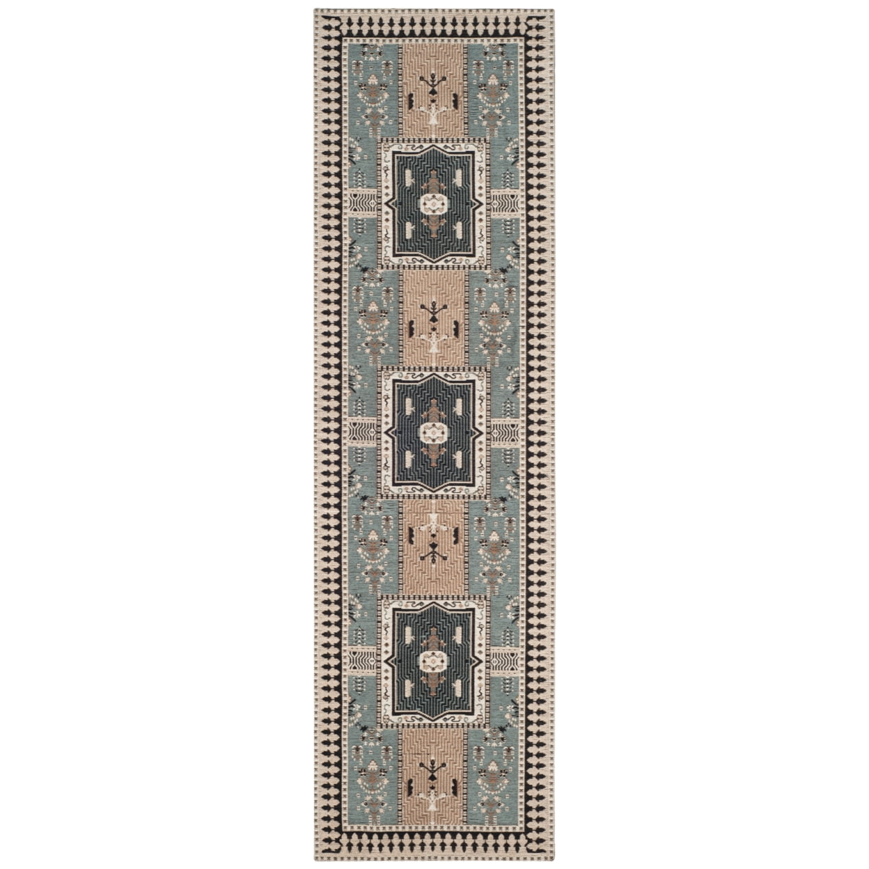 SAFAVIEH Classic Vintage Seanna Geometric Area Rug, Slate/Beige, 4' x 6'