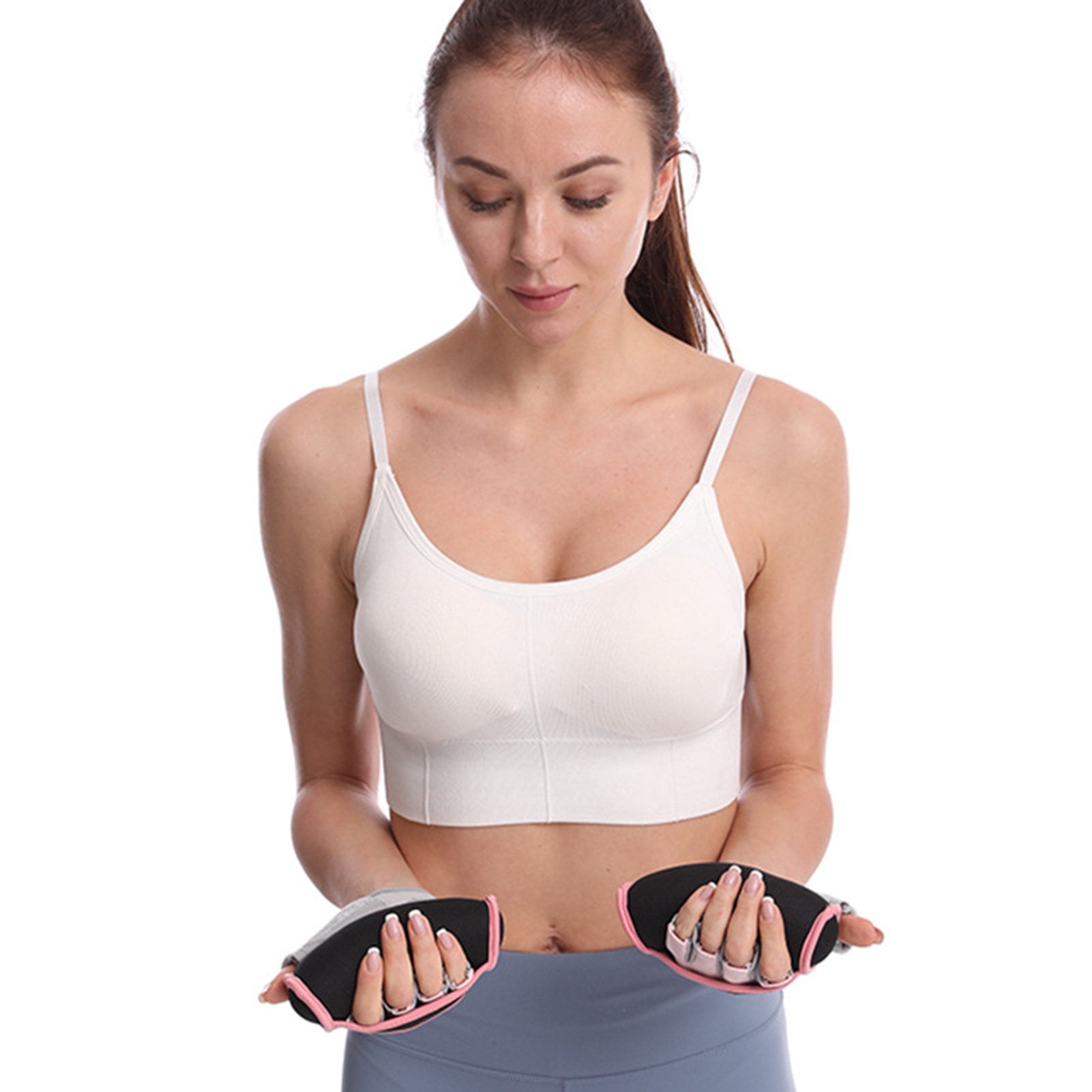 Sportteer Hand Weights Dumbbell Set with Strap, Reusable, Pink, 1 lb (2 Count)