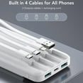 thumbnail image 3 of Charmast Ultra-Slim 10000mAh Portable Charger with Built-in Cables ，featuring 6-output & 3-input fast charging, compatible with all smartphones, tablets and USB-C devices, perfect for travel, 3 of 8